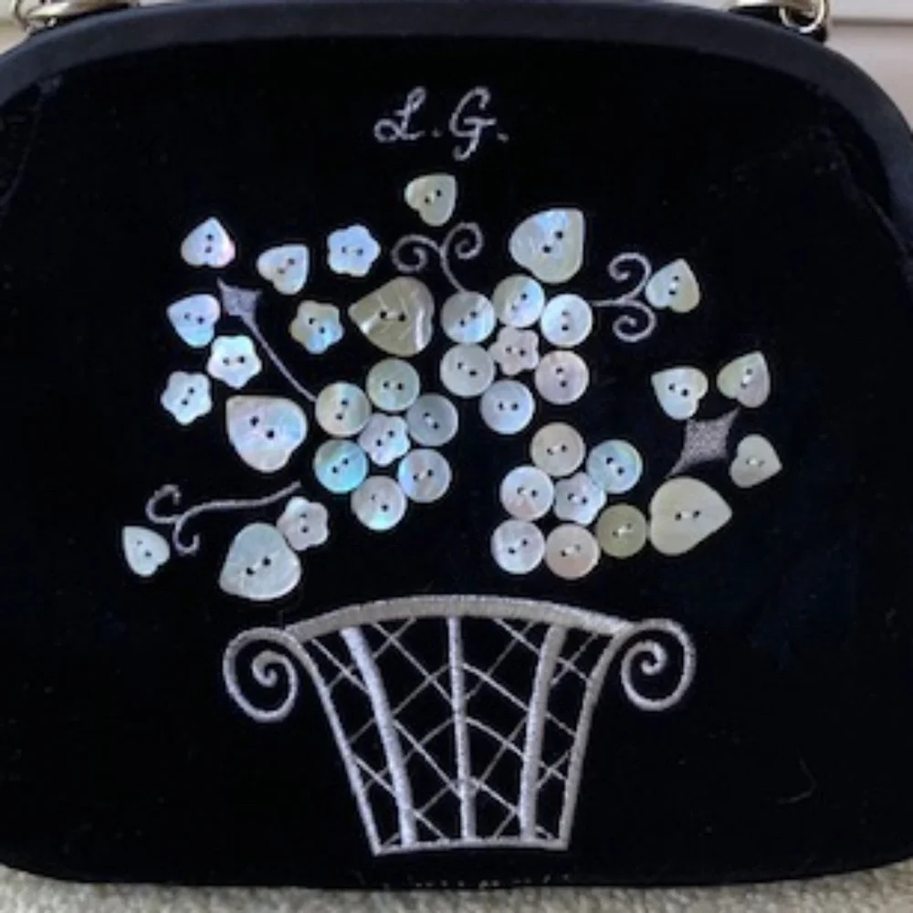 Lulu Guinness London Black Velvet Purse - Picture 3 of 11